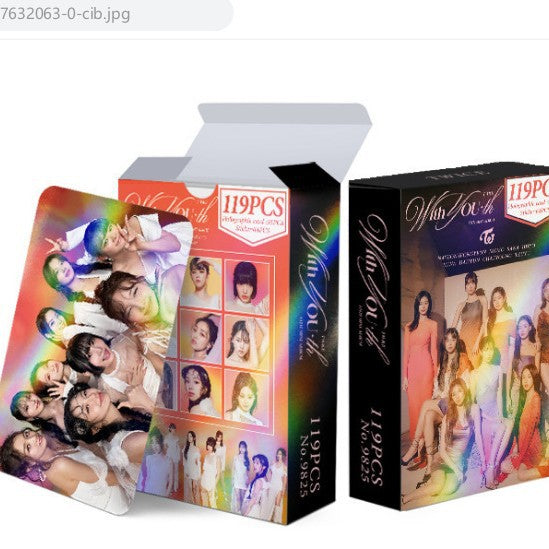124pcs KPOP Holographic Cards