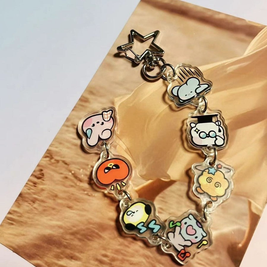 Kpop Double-sided Cartoon Pendant Keychain