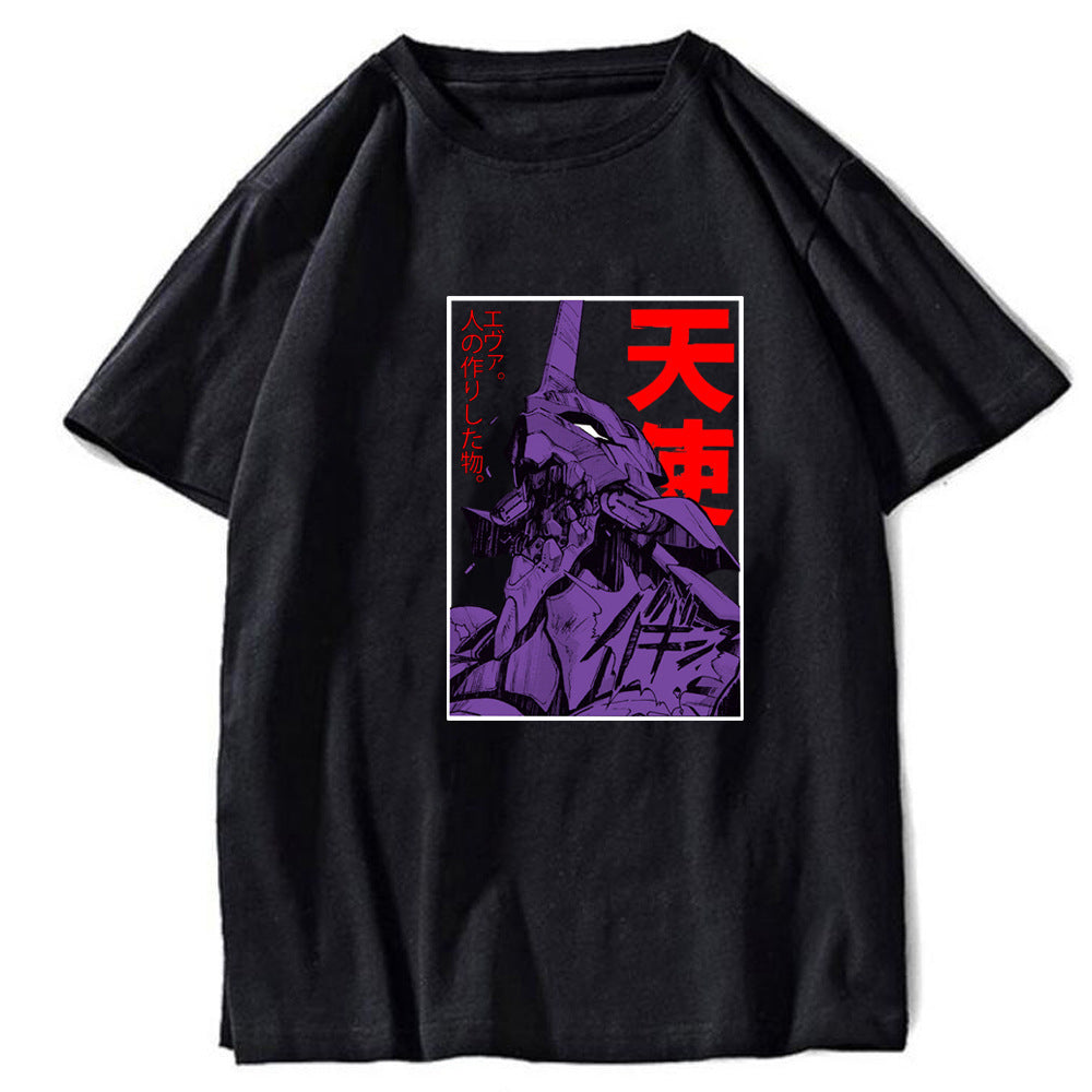 Unisex Anime Eva Print Short Sleeve T-Shirt