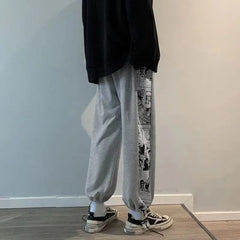 Men's Casual Anime Printed Loose Drawstring Sweatpants