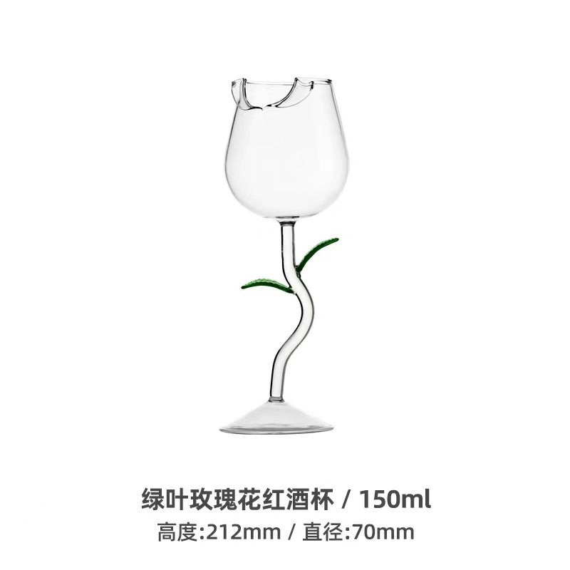 Romantic Rose Shape Wine Glasses