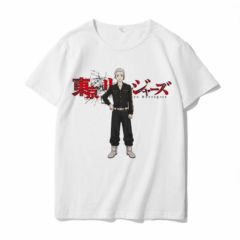 Trendy Tokyo Anime Print Loose Short-sleeved T-shirt