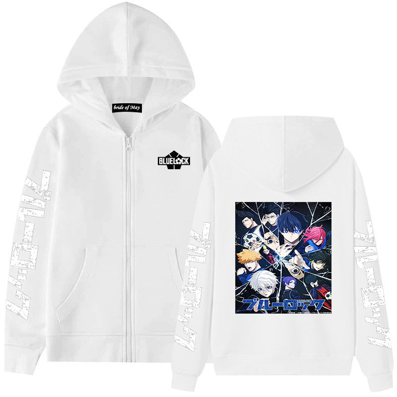 Unisex Anime Graphic Printed Zipper Hoodie