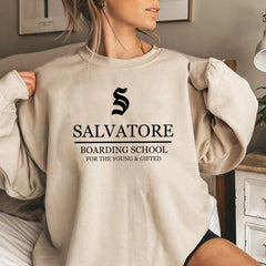 Casual TVD Salvatore Printed Crew Neck Sweatshirt