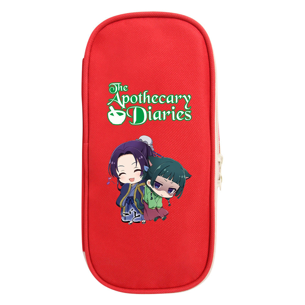 Red and Black Anime Zipper Pencil Case