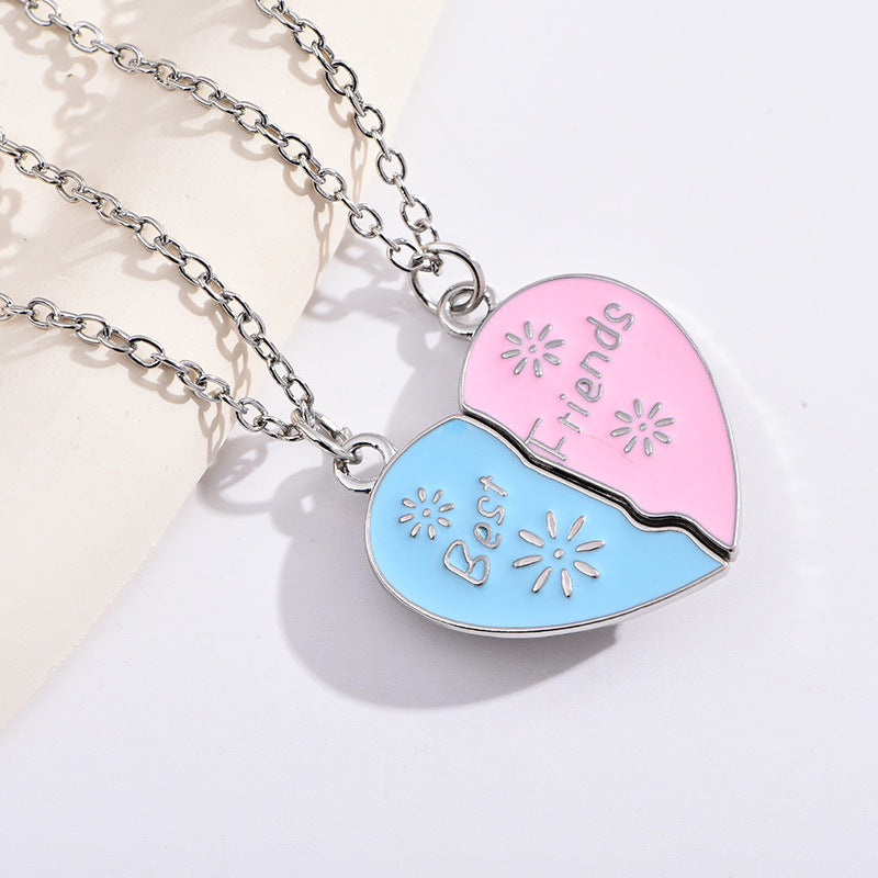 BEST FRIENDS Heart-shaped Pendant Necklace