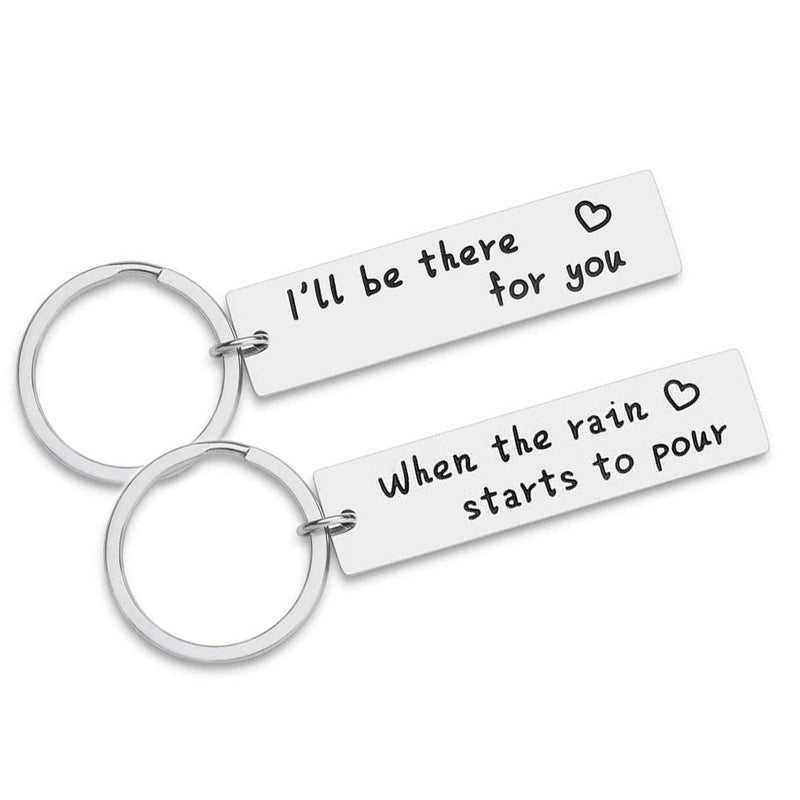 I'll Be There for You Couple Stainless Steel Keychain