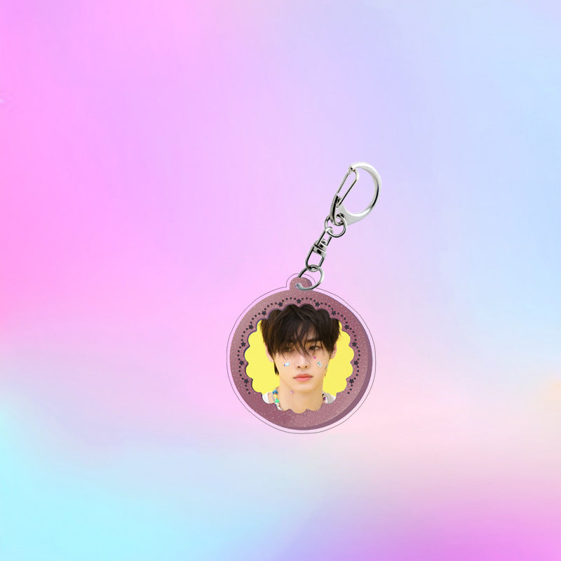 Kpop Round Pendant Keychain