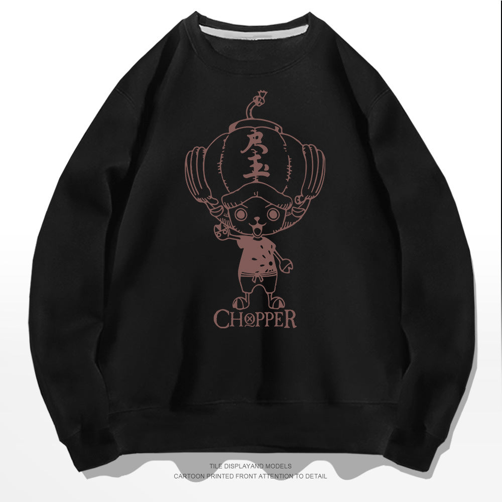 Casual Chopper Pattern Crew Neck Sweatshirt