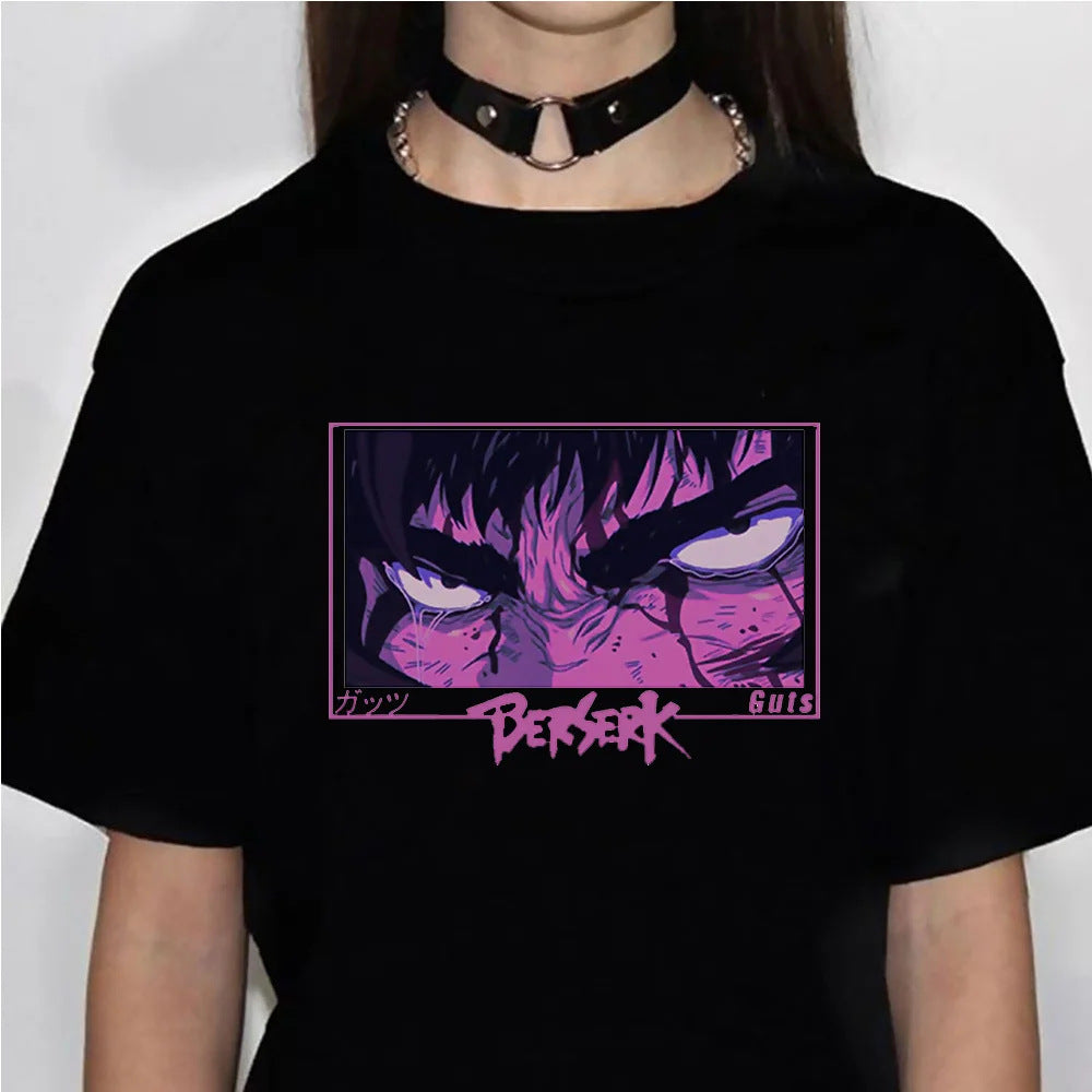 Casual Women's Anime Print Cotton T-shirt