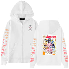 Lovely Girls Anime Print Zipper Hoodie