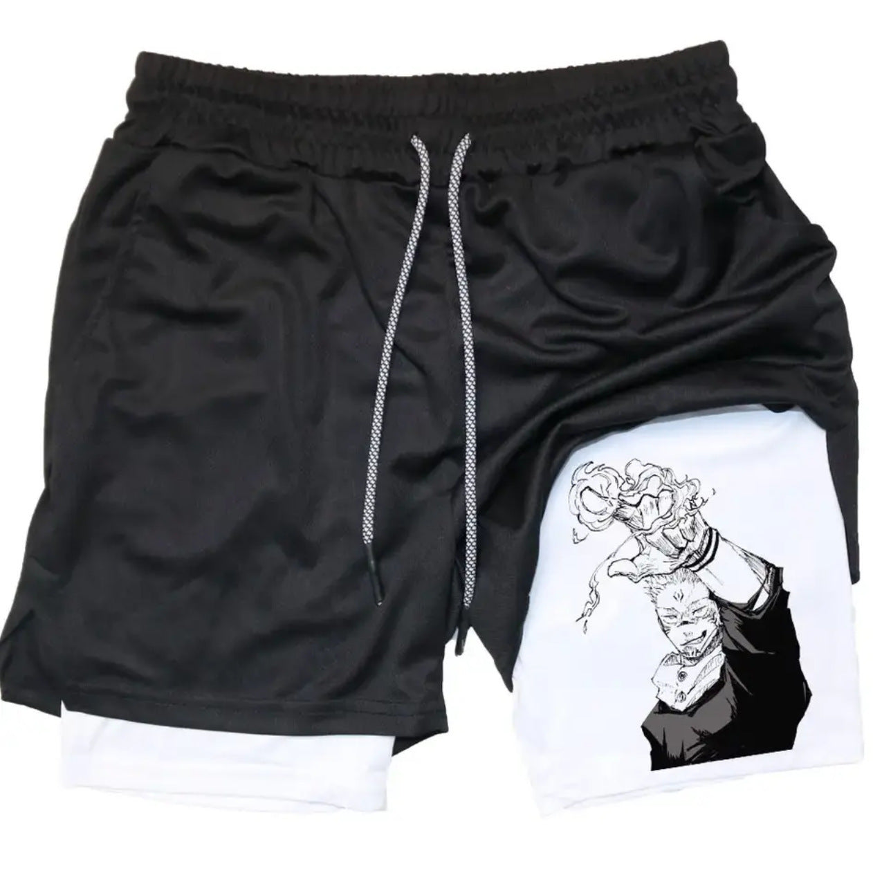 Men's Anime Print Summer Fitness Shorts