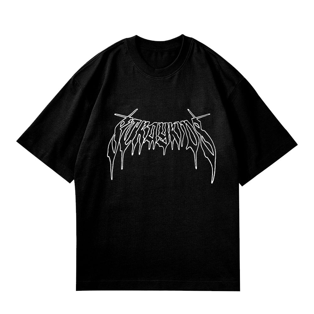 Unisex Kpop Short-sleeved Crew Neck Top
