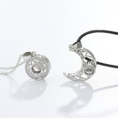 Sun and Moon Couple Projection Magnetic Necklace