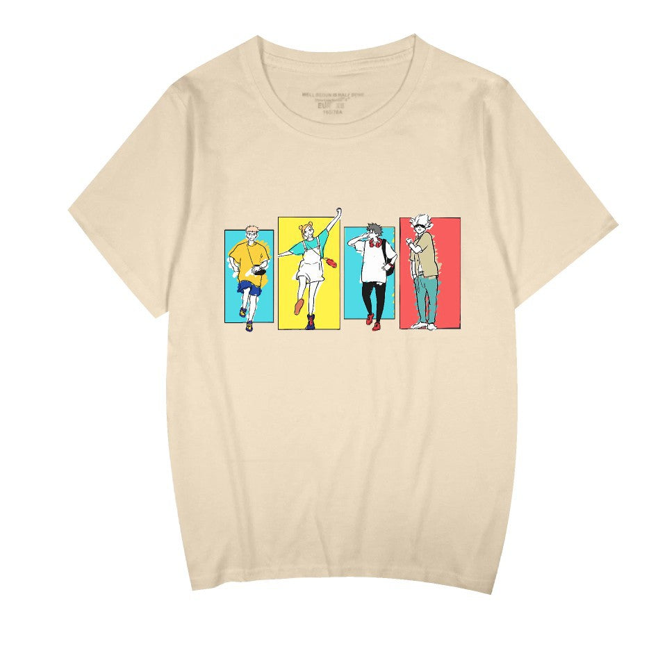 Unisex Anime Pattern Summer Crew Neck T-shirt