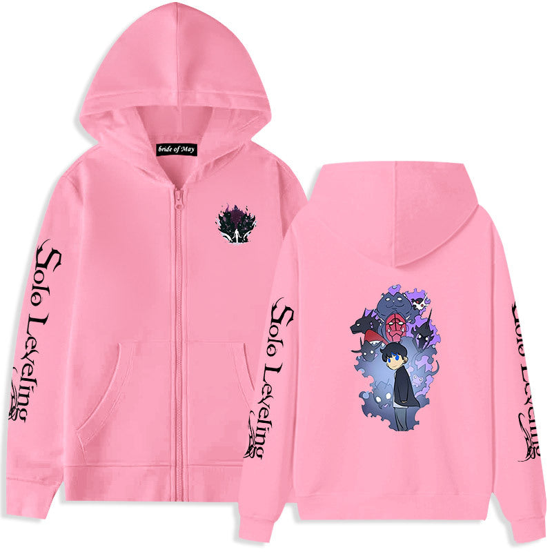 Unisex Anime Printed Loose Zipper Hoodie