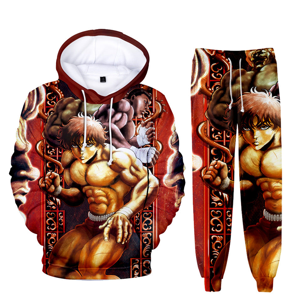 Unisex Anime Digital Print Hoodie Pants Set