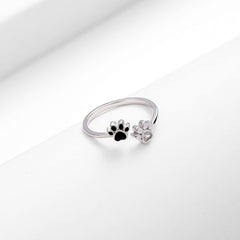 Cute Cat Paw Open Ring