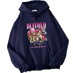 Trendy JOJO Diavolo Print Sports Hoodie