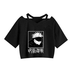 Girls' Anime Sexy Short Sleeve Crop Top