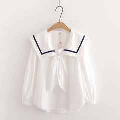 Japanese Style Sweet Collar Loose Long-sleeved Shirt