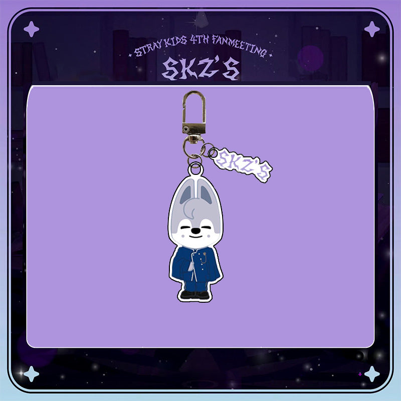 "SKZ" Cartoon Acrylic Keychain Pendant