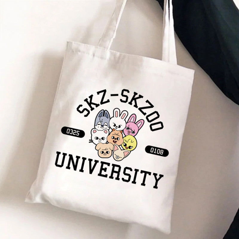 Cute Kpop Pattern Printed One Shoulder Canvas Bag