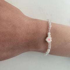 Cherry Blossom Transparent Beaded Bracelet