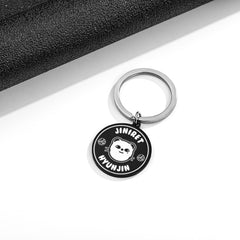 Cartoon KPOP Stainless Steel Engraved Keychain