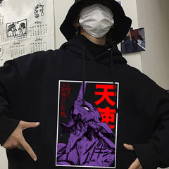 Men's Eva Anime Printed Loose Hoodie