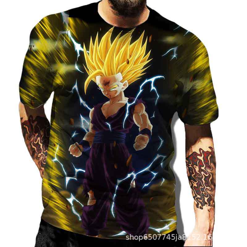 Men's Anime 3D Printed Loose T-shirt