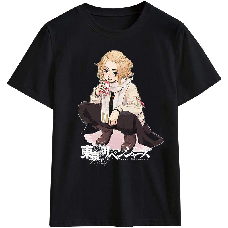 Unisex Tokyo Anime Pattern Loose T-shirt