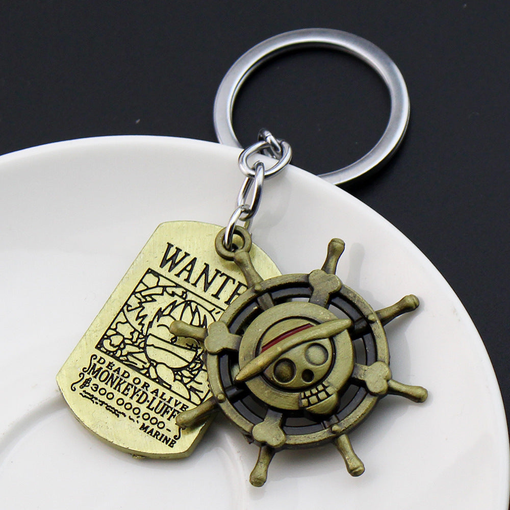 Luffy Straw Hat Wanted Tag Keychain