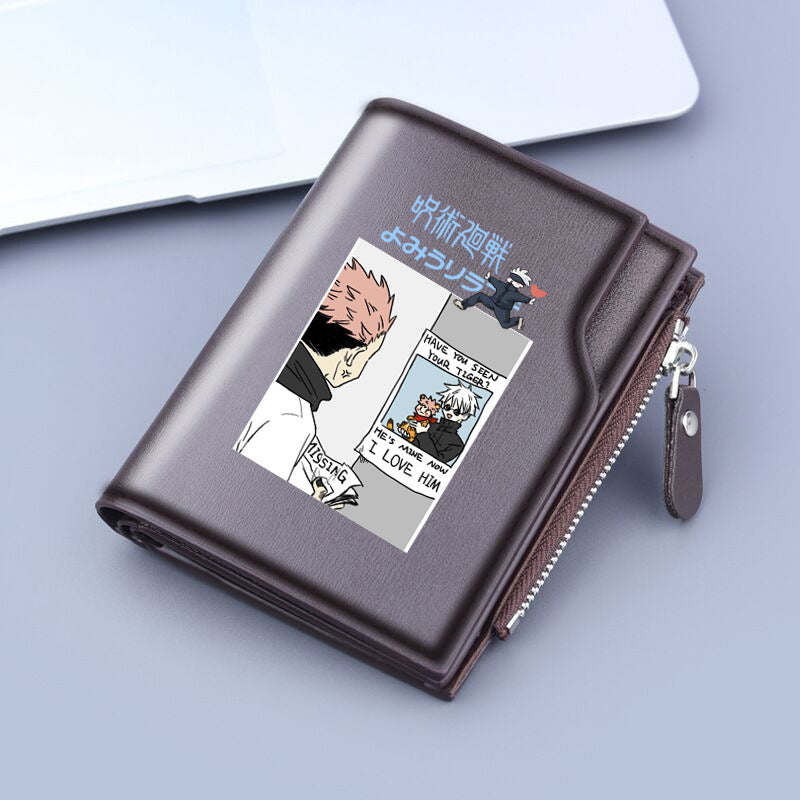 Men's Three-fold Multi-Card Zipper Wallet