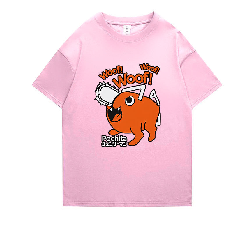 Unisex Pochita Anime Short Sleeve T-Shirt