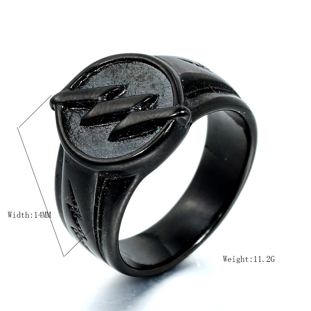 Retro Fashion Stainless Steel Lightning Ring