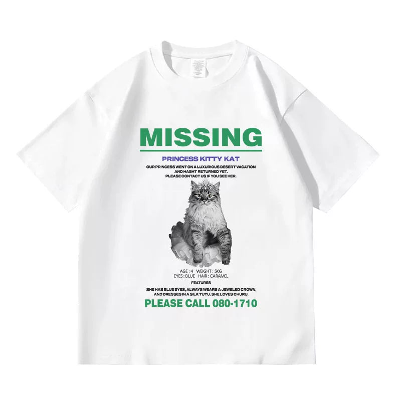 WONHEE MOKA Same Cat Round Neck Short-sleeved T-shirt