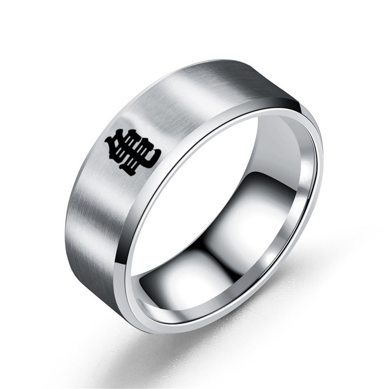 Anime Stainless Steel Logo Ring