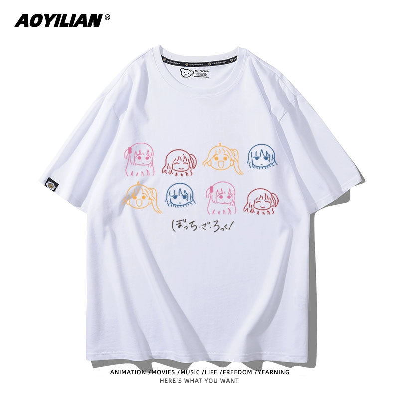 Versatile Women's Anime Cotton T-Shirt