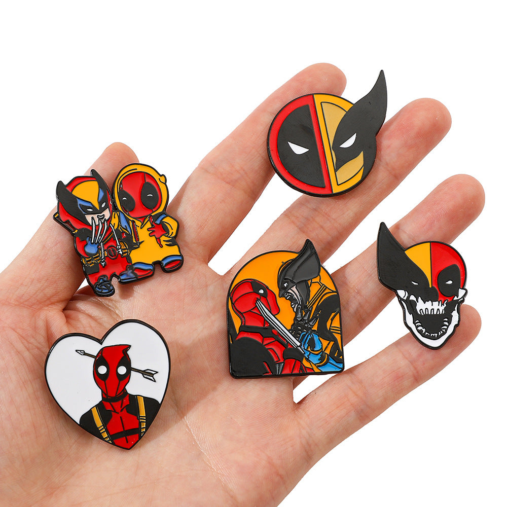 Deadpool and Wolverine Alloy Metal Badge Brooch