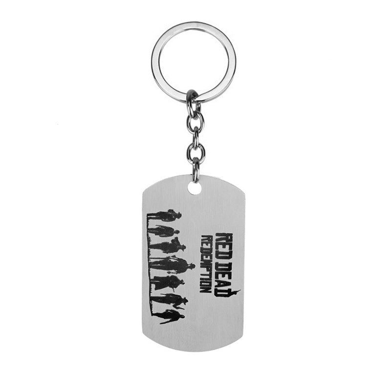 Game Pistol Model Keychain Necklace