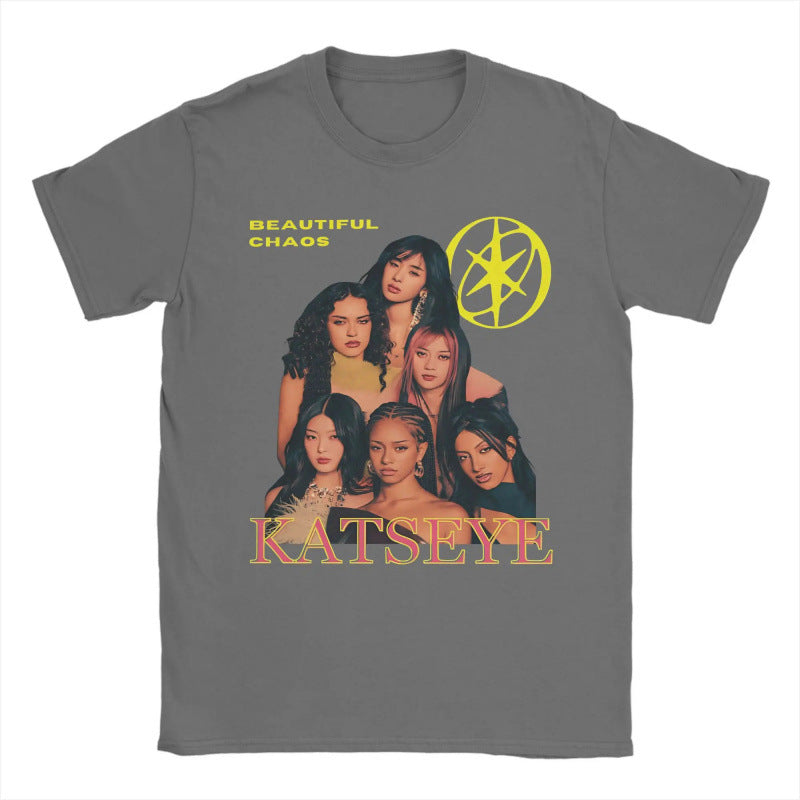 Casual Katseye Beautiful Chaos Cotton T-Shirt