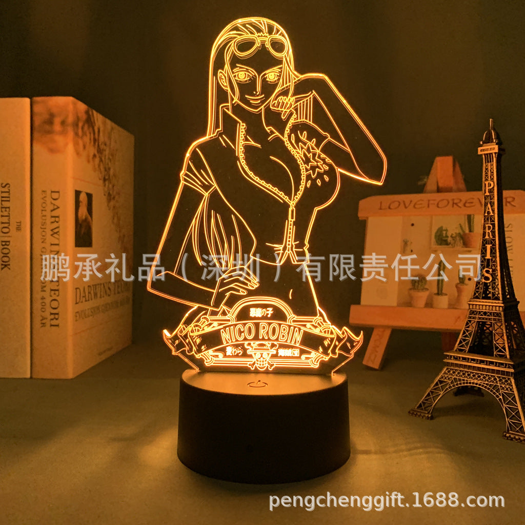 Colorful Luffy 3D Night Light