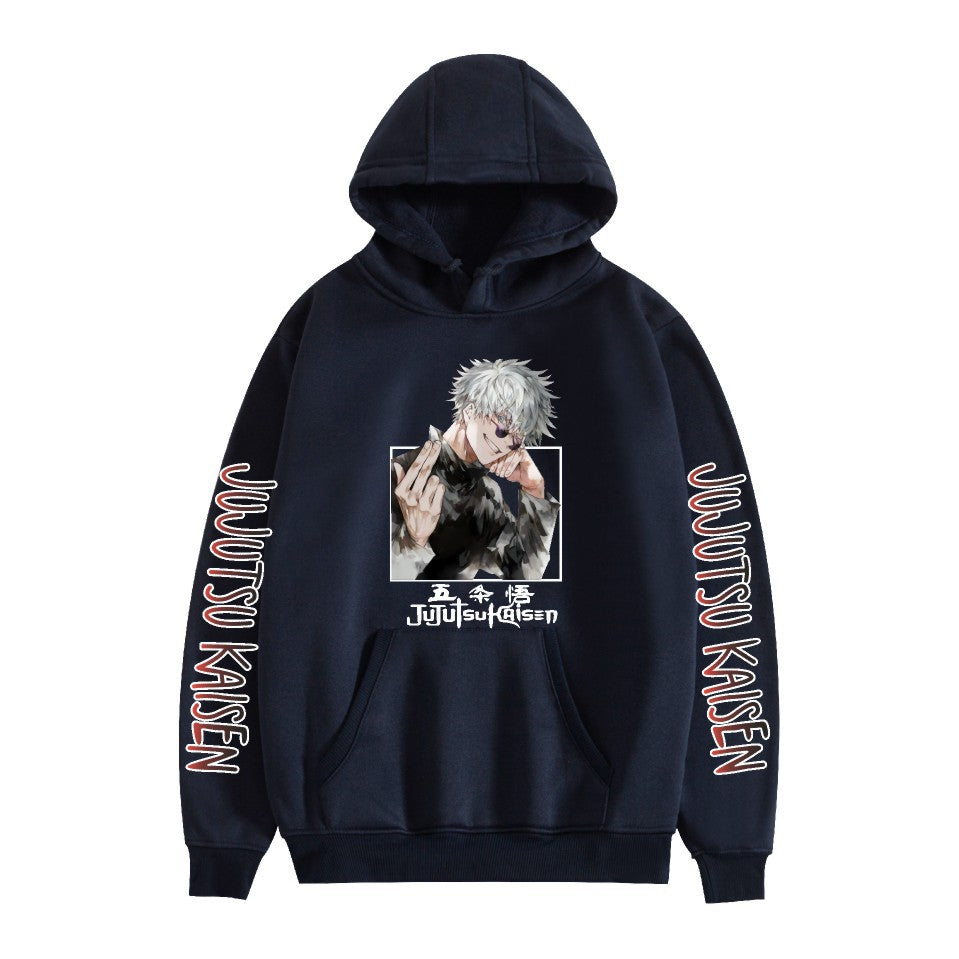 Casual Anime Gojo Printed Pullover Hoodie