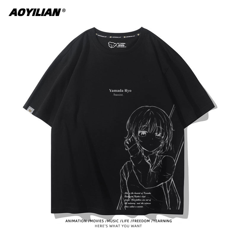 Versatile Women's Anime Cotton T-Shirt