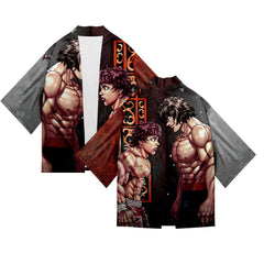 Casual Baki Hanma Digital Print Kimono Cape