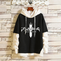 Men's Asta Anime Casual Fake Two-piece Hoodie