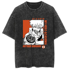 Casual Deku Anime Cotton Washed T-Shirt