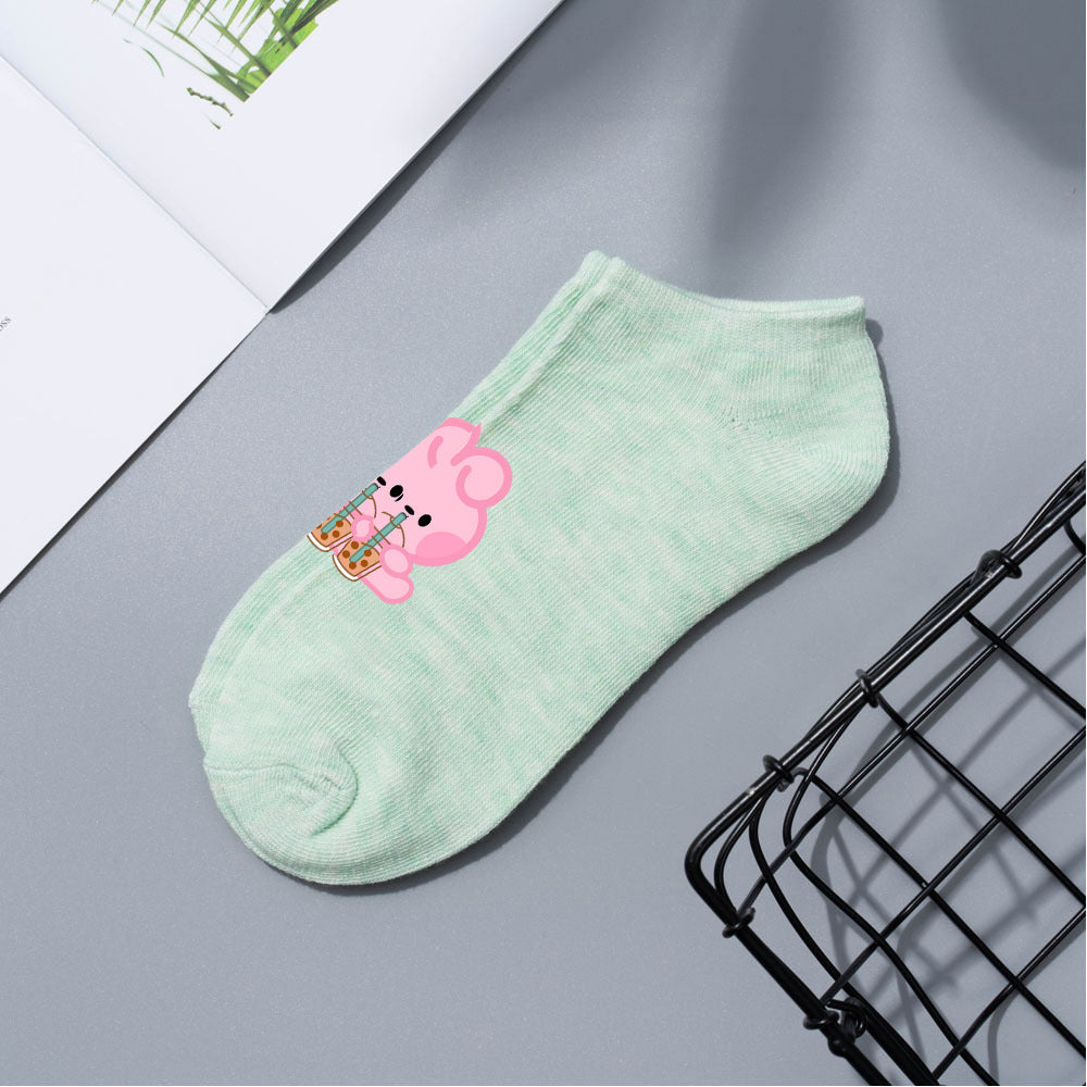 Cute Bts Multi-color Short Boat Socks