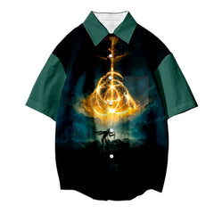 Men's Game 3d Print Short Sleeve Loose Shirt